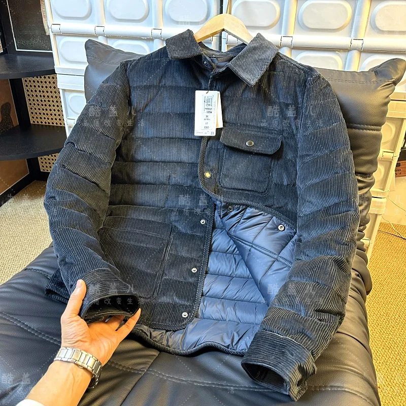 High-End Corduroy Thickened Cotton Jacket for Men Warm Outerwear Fashionable Urban Style Standard Fit Autumn Winter Coat