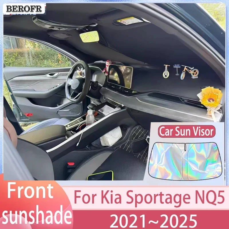 Car Front Windshield Sunshade For Kia Sportage NQ5 2021~2025 2024 2023 Windshield Sunshade Cover Anti UV Protection Accessories