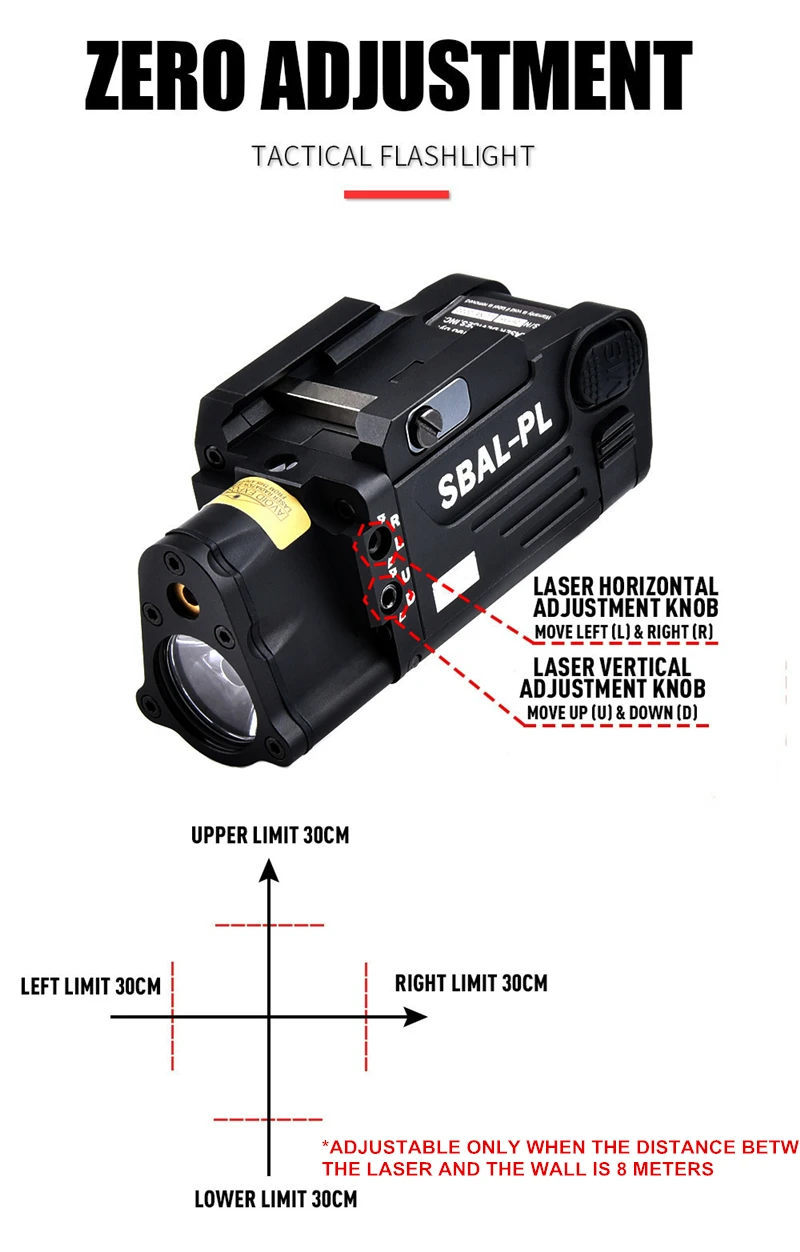 Metallo SBAL-PL Laser Rosso LED Arma Pistola luce Glock 17 19 Airsoft Strobe Torcia Caccia X300 Pistola Scout luce
