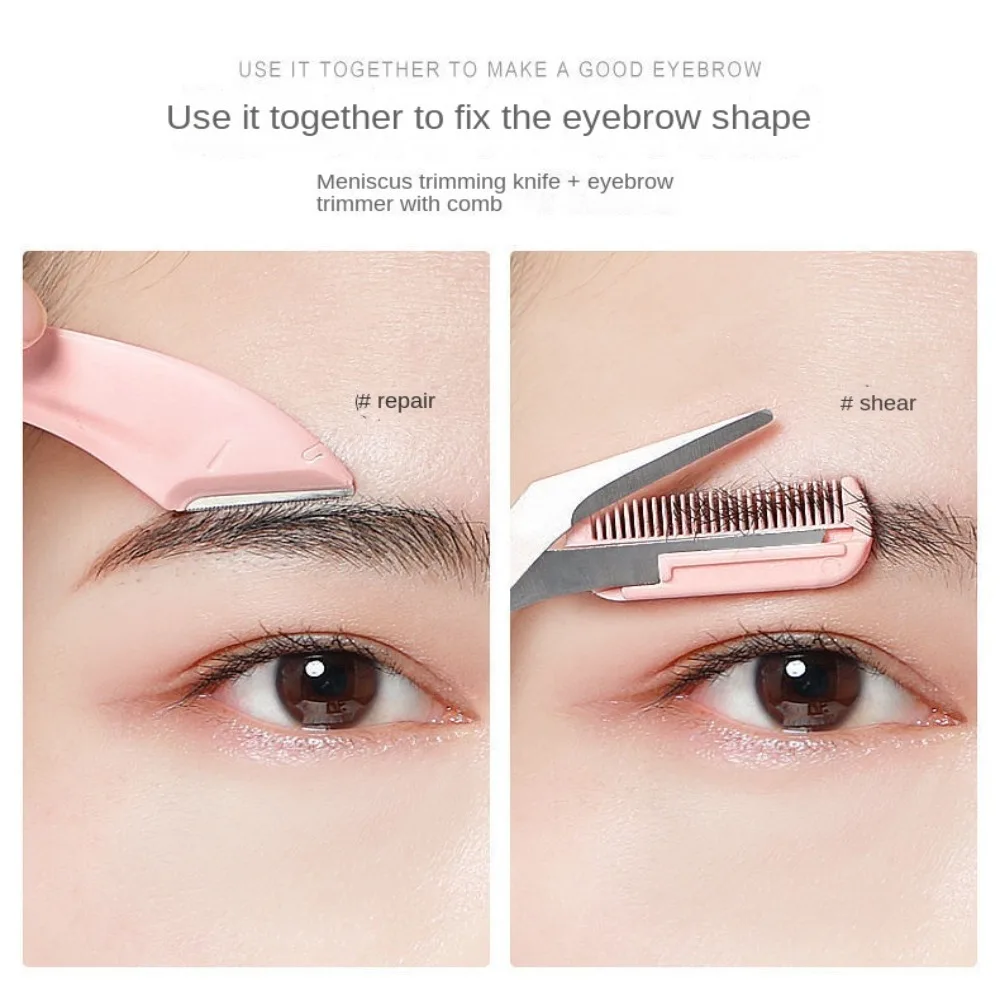 EyeblogugTrimmer Peigne de beauté pour le visage, rasoir pour le visage, accessoires cosmétiques, ciseaux pour les yeux, ensemble d'outils de maquillage