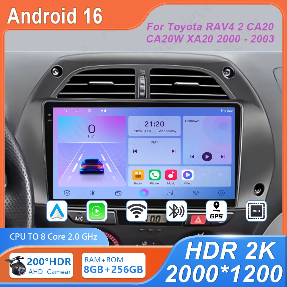 

Android-магнитола для Toyota RAV4 2 CA20 CA20W XA20 2000-2003 с высокопроизводительным процессором, DVD, Wi-Fi 4G, мультимедийный проигрыватель