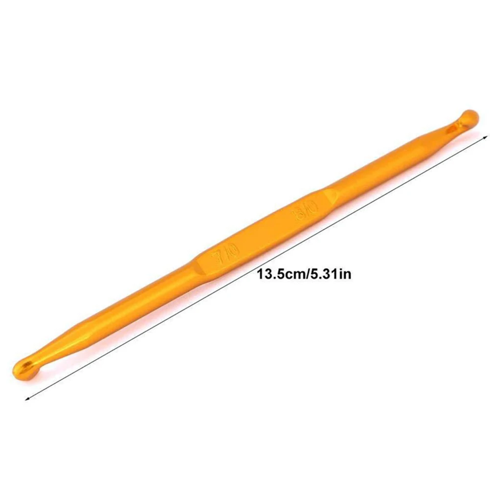 8 قطعة مزدوجة رئيس الكروشيه السنانير مجموعة سبائك الألومنيوم قبضة مريحة رمح طويل إبرة حياكة Diy بها بنفسك نسج الغزل عدة الكروشيه