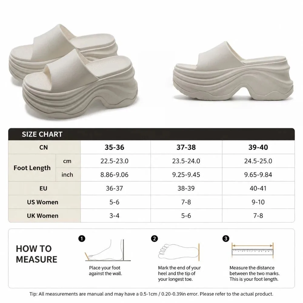 Erhöhte Absatzhöhe Dicke Sohle Anti-Rutsch-Slipper für Damen mit 10 cm Absatz, geruchshemmend, aus EVA – Coole Slipper – Detail 1