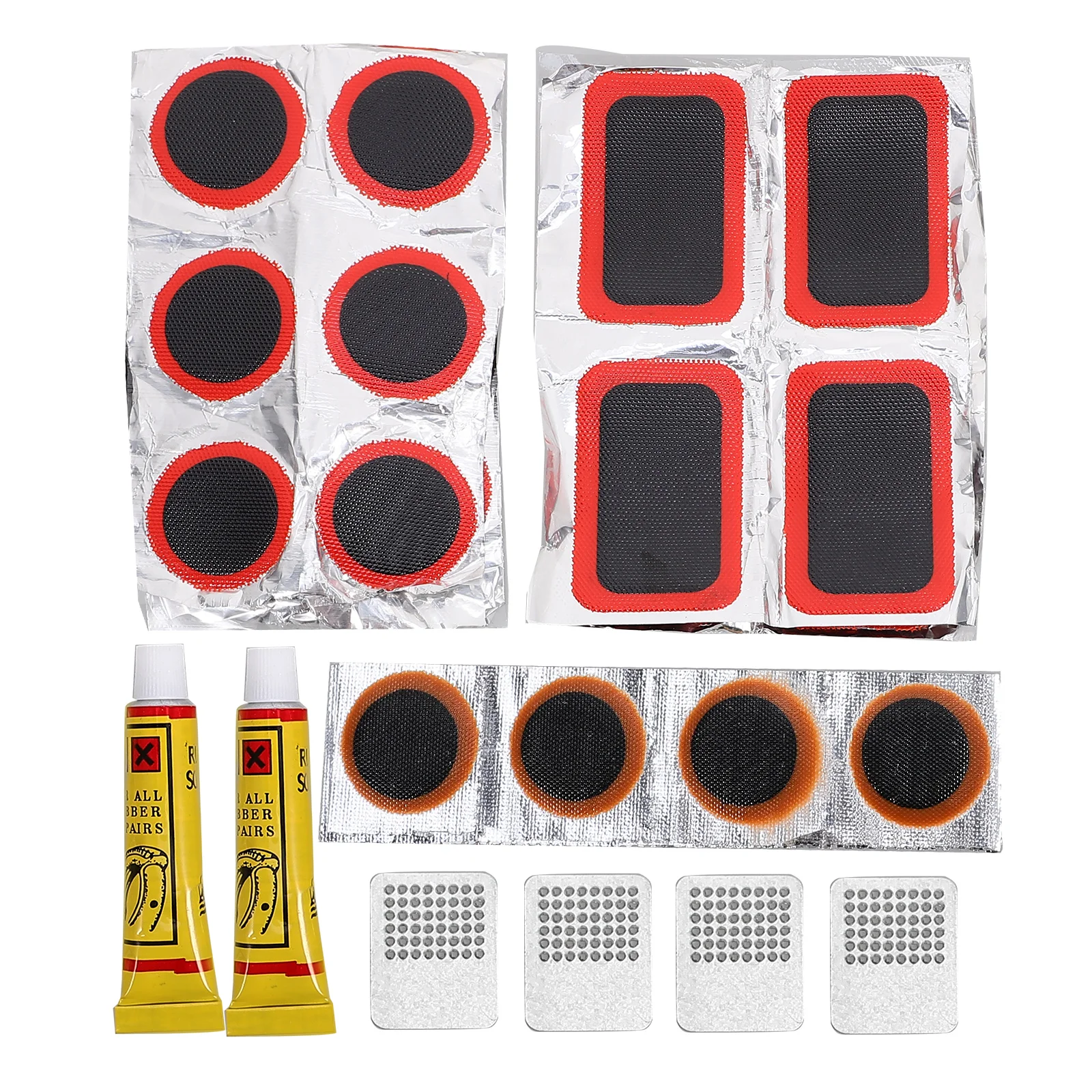 

1 set Bicycle Tire Repair Kit for Mountain Bike with Inner Tube Patch Easy Storage Cost Effective Rubber Repair Supplies