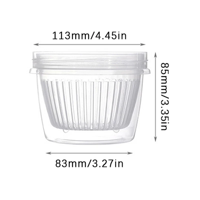 Kitchen Refrigerator Storage Box Fresh-Keeping Box Vegetable Food Basket Drain Sealed Crisper Double-layer Round