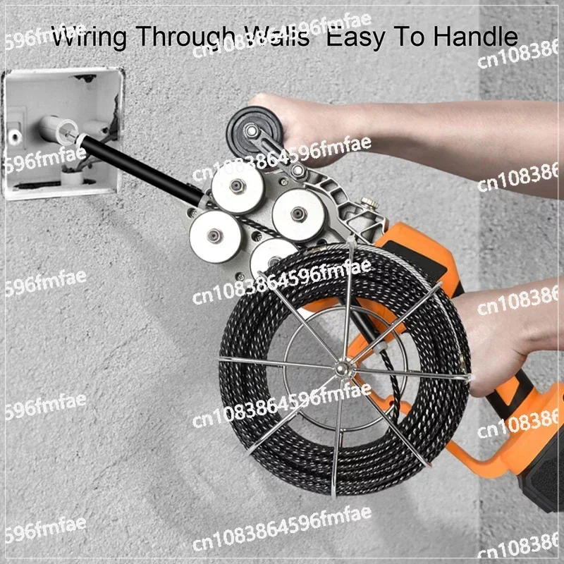 Lithium Battery Electric Threading Machine Automatic Pull Wire Stringing Machine Cable Push Puller Tools Through Wall Machine