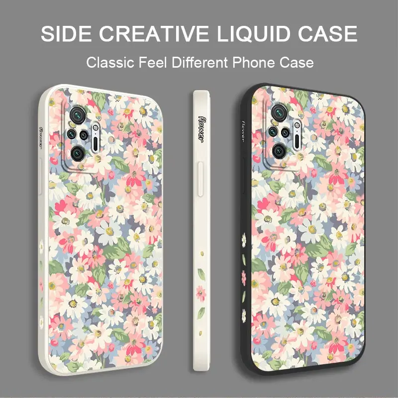 Note 10Pro Canvas Flower Silicone Phone Case For Xiaomi Redmi Note 10Pro 10S 10 11S 10T 9T 9S 12 12Pro 12S 11Pro 11 11EPro Cover