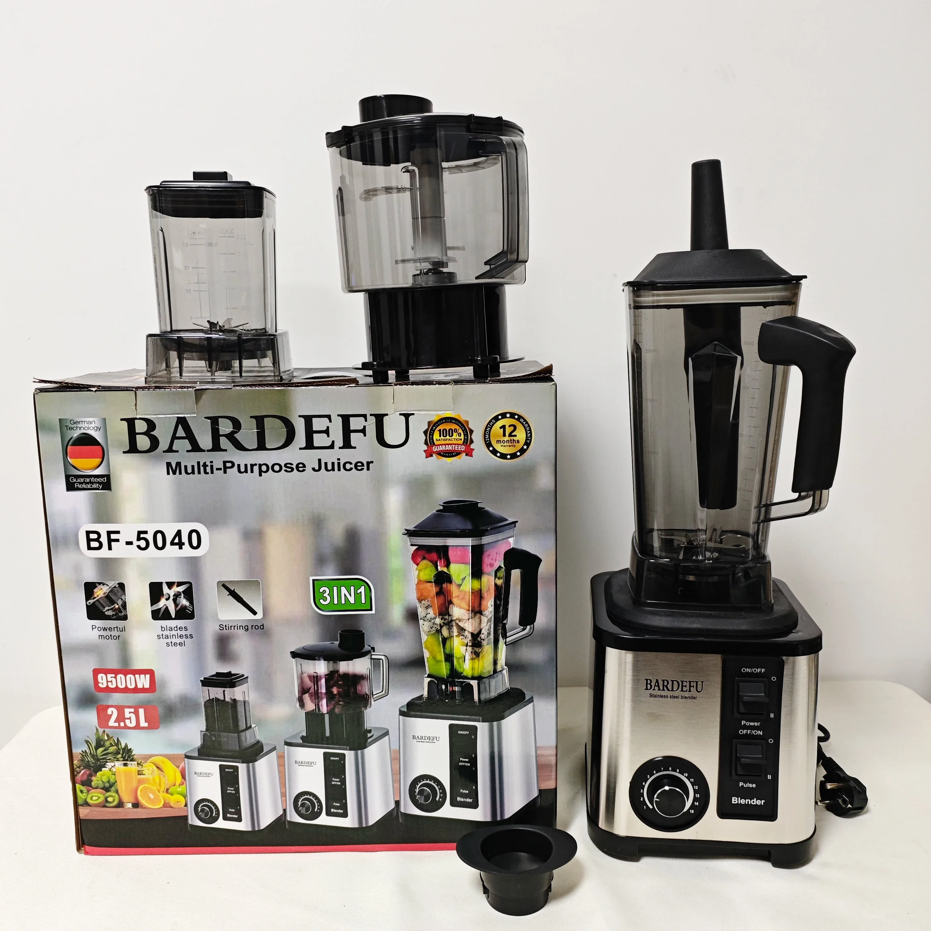 3 in 1 Blender Juicer 15 Speed Stainless  Tank Electric Food