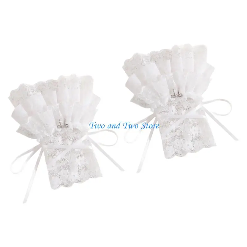 HX6F Elegant Lace Wrist Covers Nails Art Photo Prop Lightweight Floral Accessory