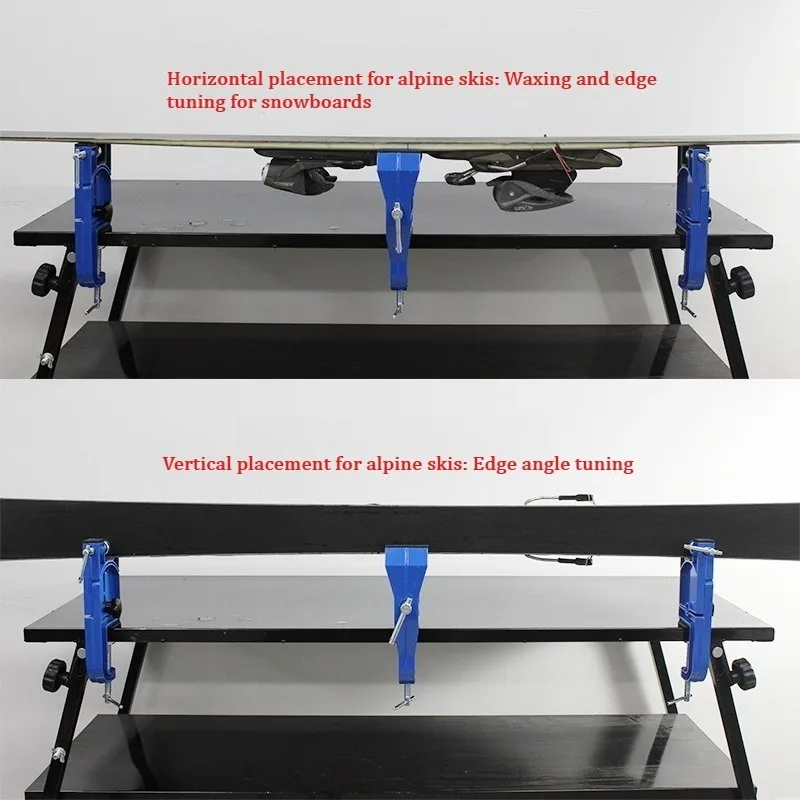 Aluminum Alloy Ski Vise for Alpine Skis, Professional Repair & Tuning & Waxing Tool, Upgraded Version
