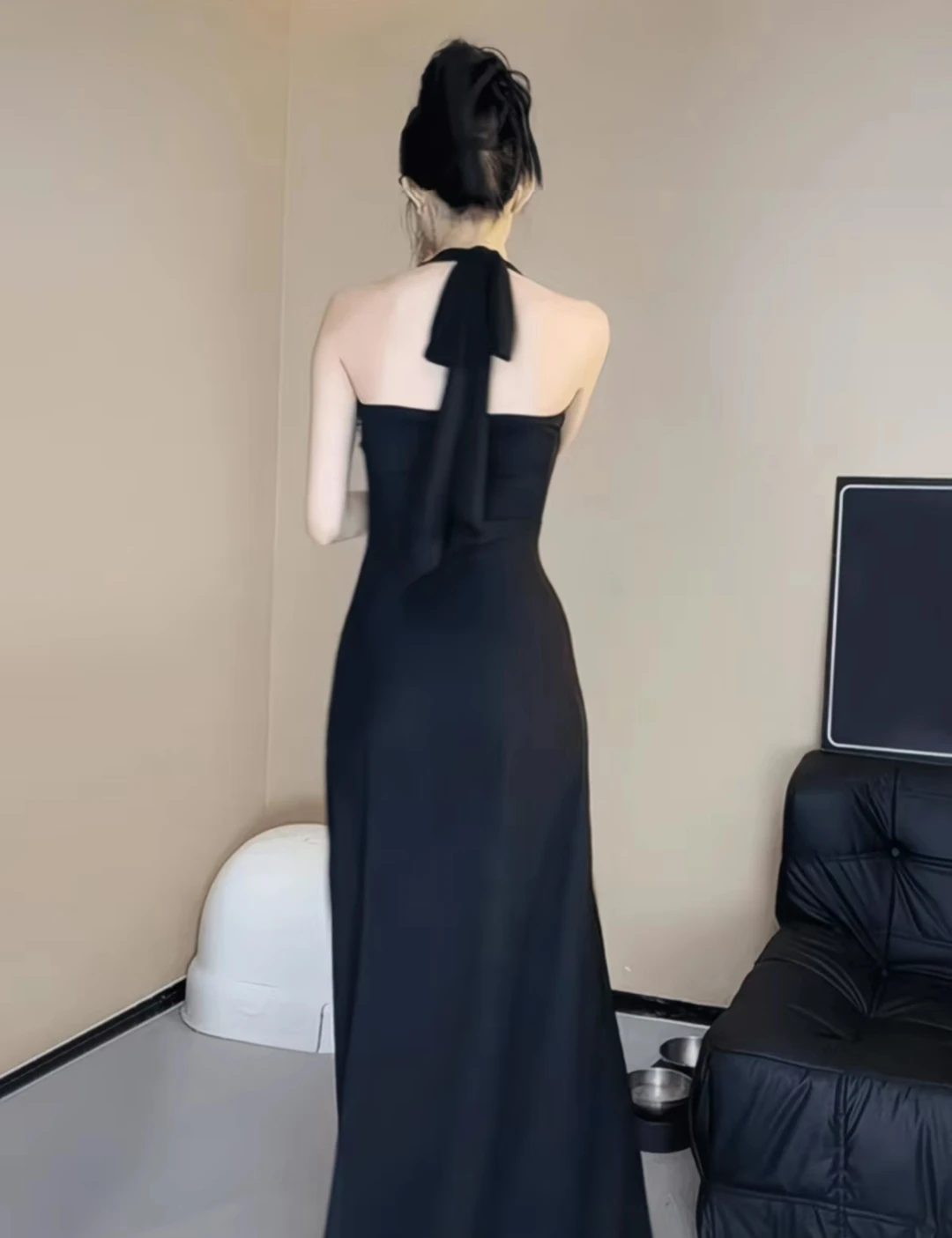 Vestidos Mujer Matrimonio Sin Mangas Milkmaid Ruched Recogido Smocking Elasticidad Cintura Apretada Cordón Ajustable Equipado Commute