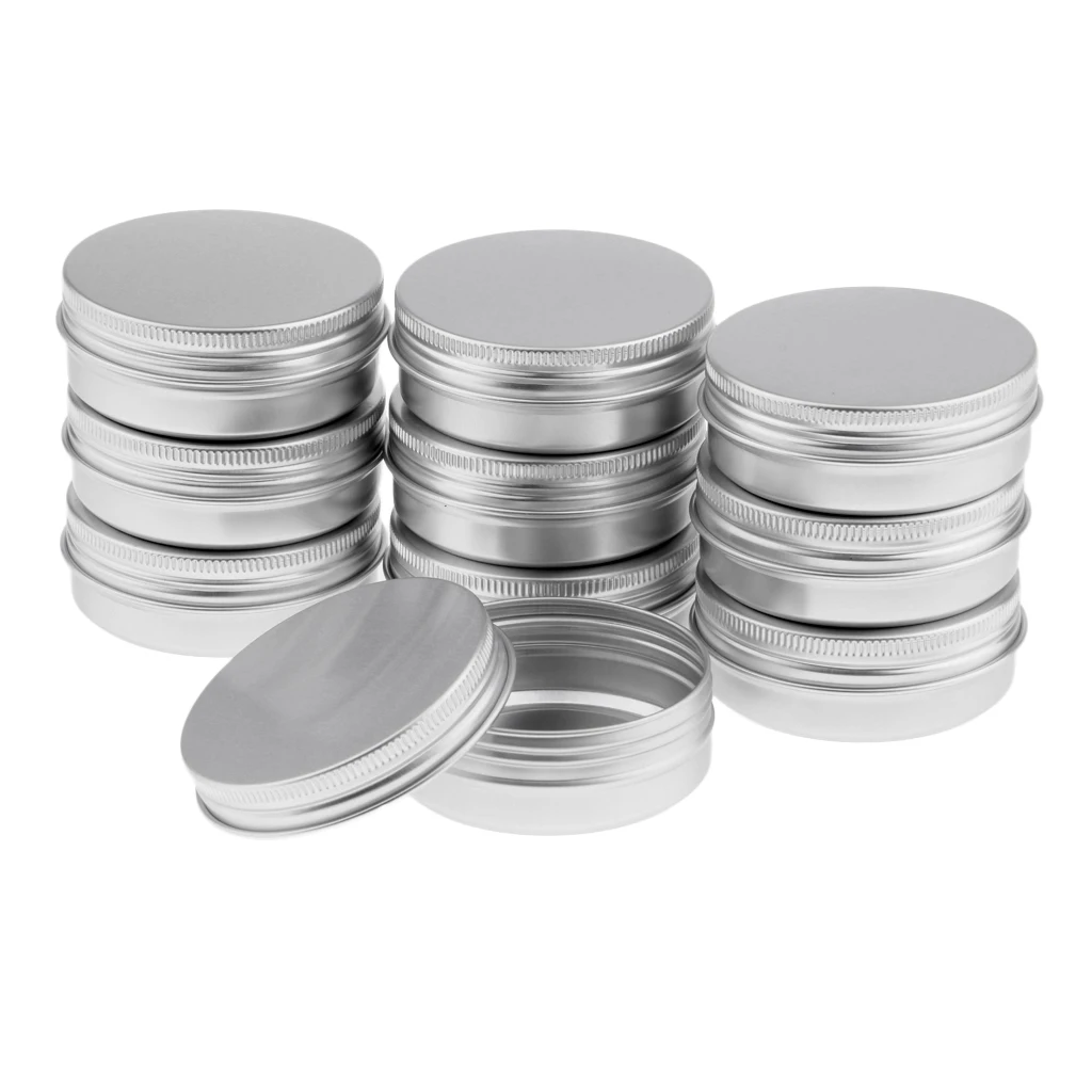 Set Van 10 Ronde Aluminium Lippenbalsemcontainers-60Ml Capaciteit