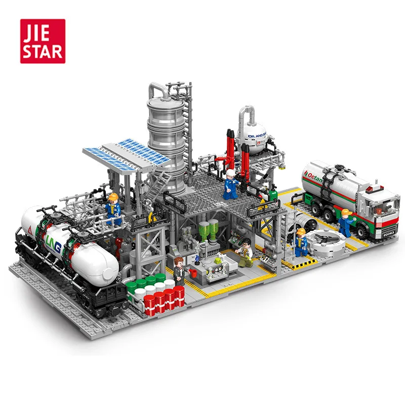 

JJ9014-16 Chemical Factory Natural Gas Savings Center Laboratory Building Block Toy Decoration Children's Boys' Assembly Gifts