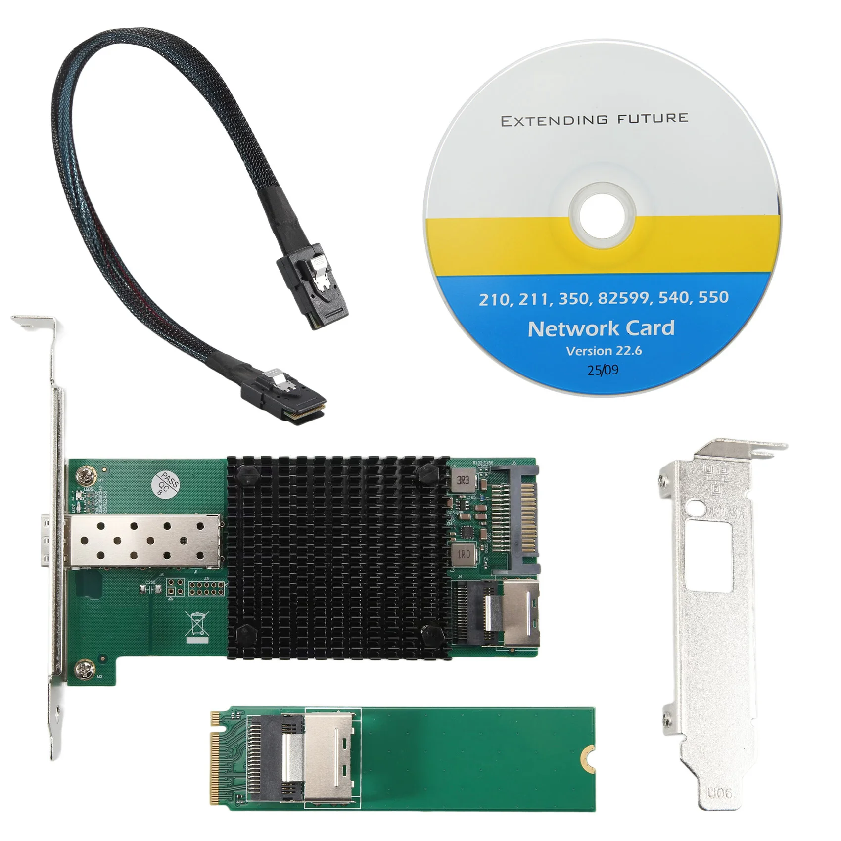 AT42 M.2 10G Server Network Card M.2 M X520-DA1 10G + Fiber Optic Industrial Computer Server Network Card JL82599EN Chip