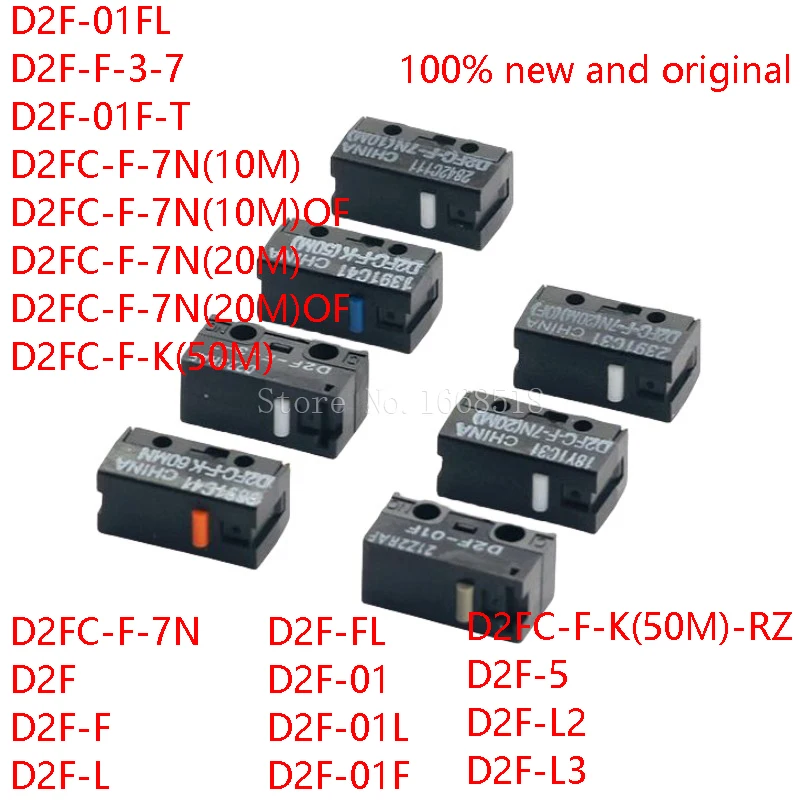 Nuovo autentico microinterruttore originale D2F-01 L F FL T 5 01L 01F-T 01FL F-3-7 L2 L3 D2FC-F-7N 10M 20M 50M di RZ