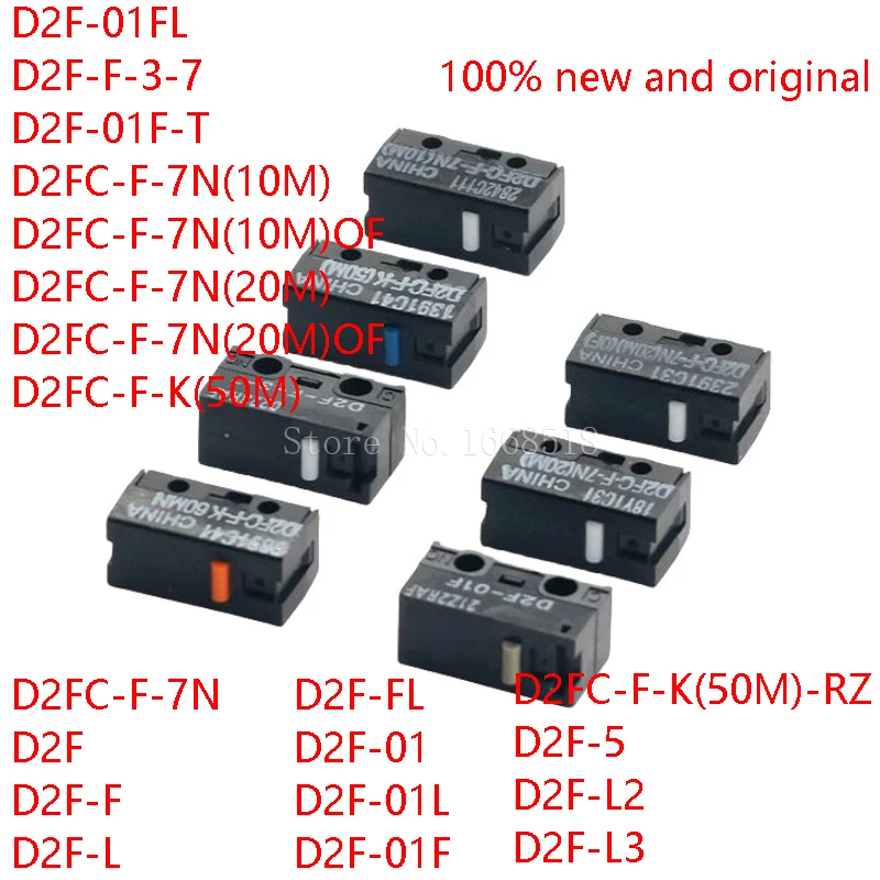 New Authentic Original Micro Switch D2F-01 L F FL T 5 01L 01F-T 01FL F-3-7 L2 L3 D2FC-F-7N 10M 20M 50M OF RZ