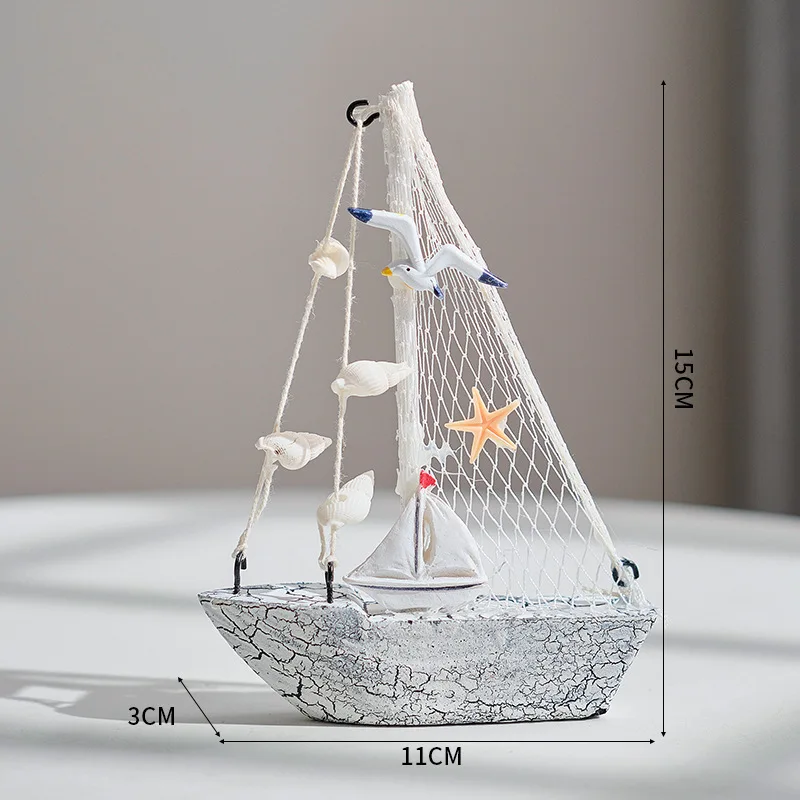 Mini Sailboat Model Nautical Home Decorations Handmade Boat Decorations Wooden Crafts