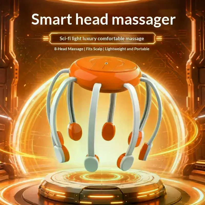 /Kuz/New Intelligent Octopus Head Automatic Massager Head Therapy Massage Machine Relaxation Stress Relief Massage