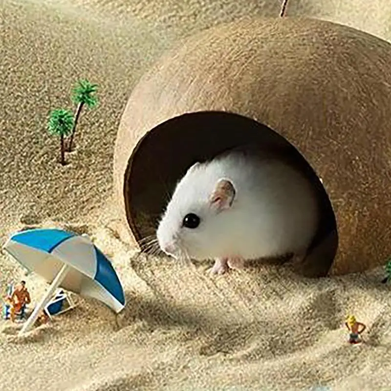 Decorative Reptile Hideout: Coconut Shell Hut for Aquarium; Perfect Breeding House for Hermit Growth