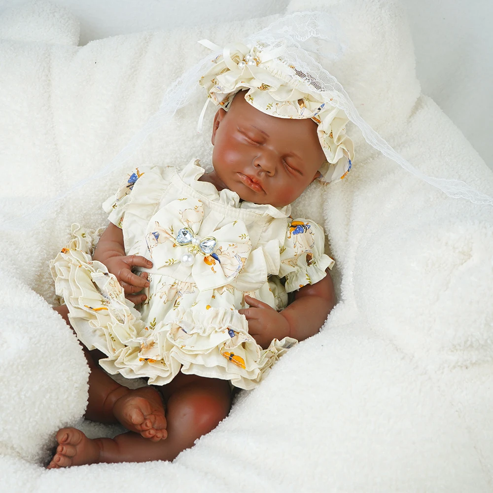 18.9인치 전신 실리콘 리본 베이비 6.8파운드 여자아이 무게감 있는 3D 피부 가시적인 정맥 신생아 인형 어린이 장난감 스트레스 해소용