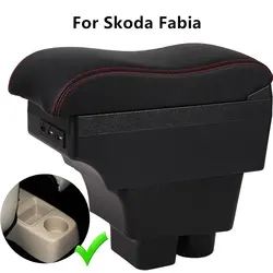 Car Armrest Box for Skoda Fabia 2 2008 2009 2010  2011 2012  2013 2014 Arm Rest Center Console Storage Box Usb