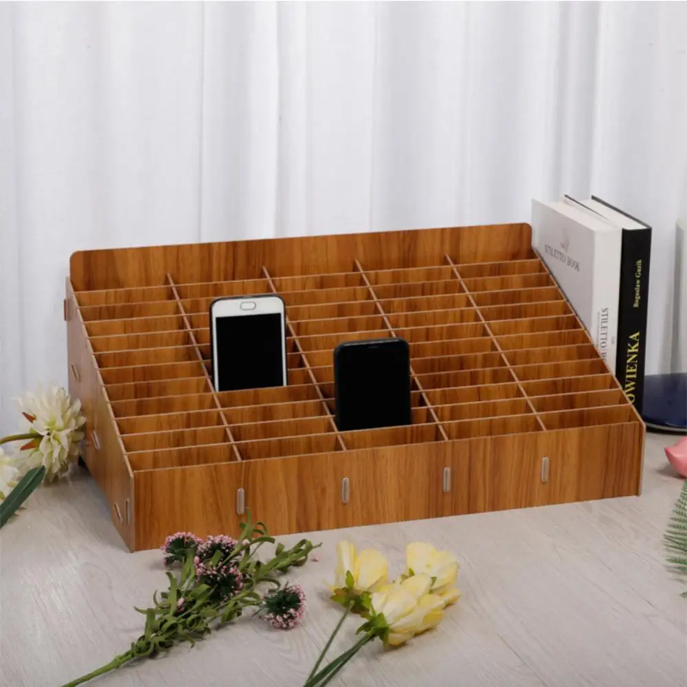 Storage Rack Grid Wood 12/14 Grid For Office Home Classroom Storage Box Multi-grid Mobile Phone Classification Tool Box