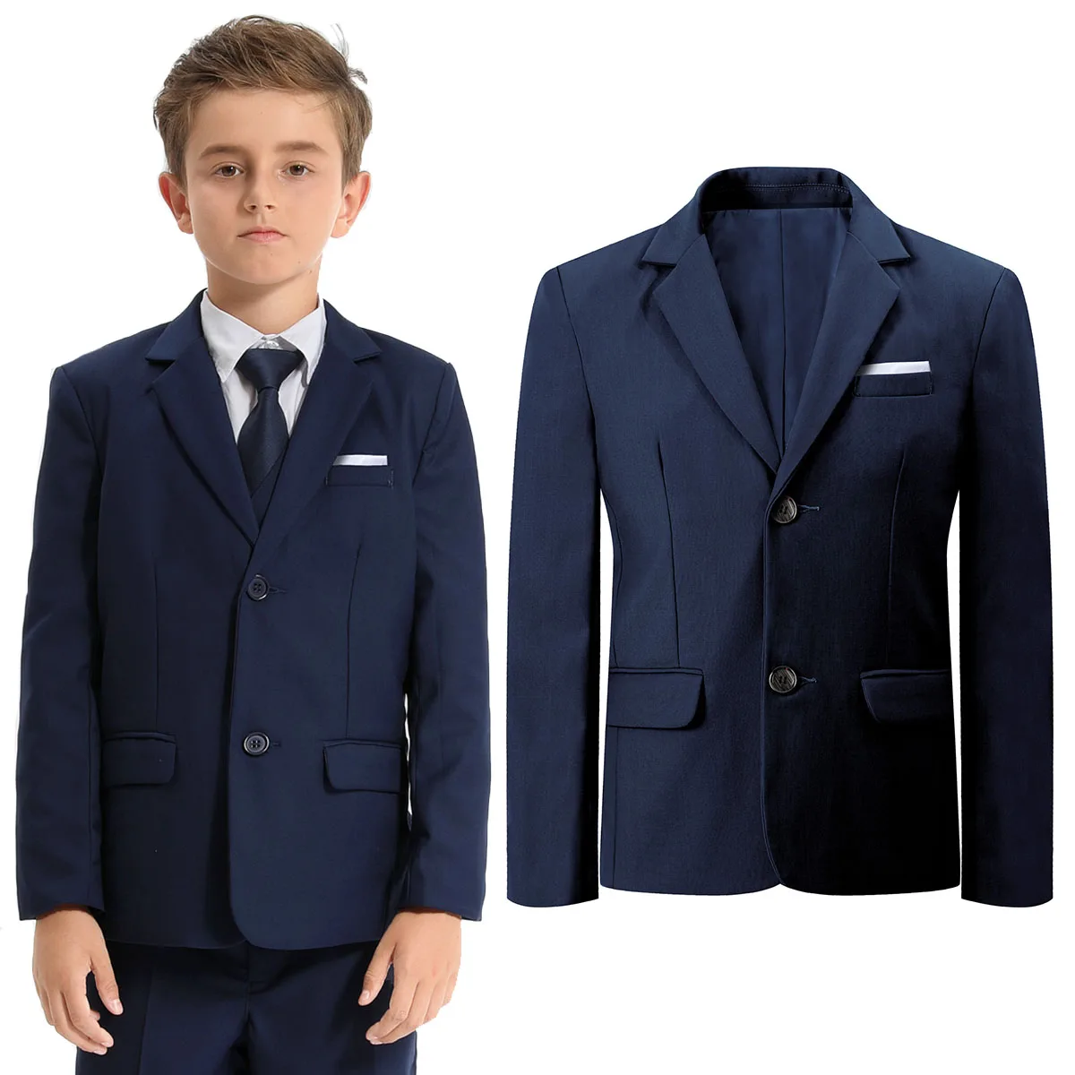 Boys Blazer Kids Wedding Formal Solid Jacket Gentleman Birthday Party Performance Suit Children Spring and Autumn Clothing Set