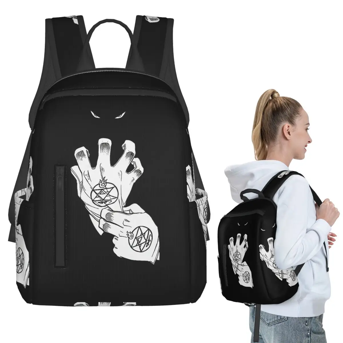 Full Metal Alchemist Roy Mustang Angry With Gloves Backpack Student BookBag Boys Girls School Bag Computer Shoulder Bags