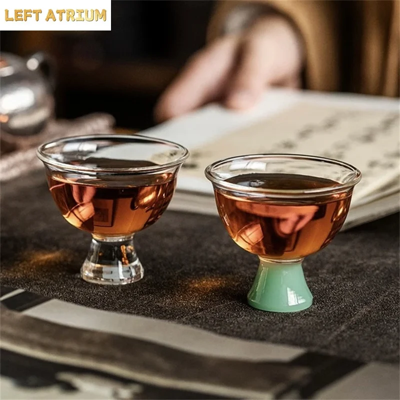 Exquisite Small Capacity 45ml Heat-resistant Borosilicate Glass Tea Cups Savoring Tea Glass Teacups Shot Tea-sipping Cup Tea Ser