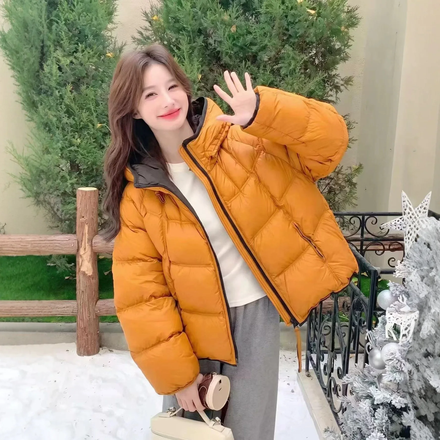 Winter Puff Fluffy Hooded Down Jacket Female Warm Thick Cold Proof Jacket Women White Duck Down Zipper Waterproof Parker Outwear