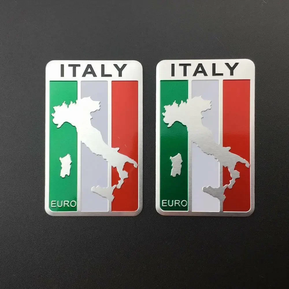 

2pcs Italy Flag Auto Car Trunk Side Tailgate Gas Tank Emblem Badge Decal Sticker