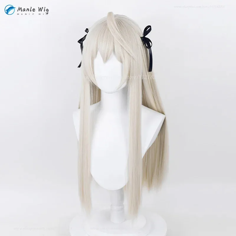 vivi 2025 Kasugano Sora Wig Anime Cosplay 85cm/70cm Long Light Grey Golden Heat Resistant Hair Wigs + Silk Ribbon view 4