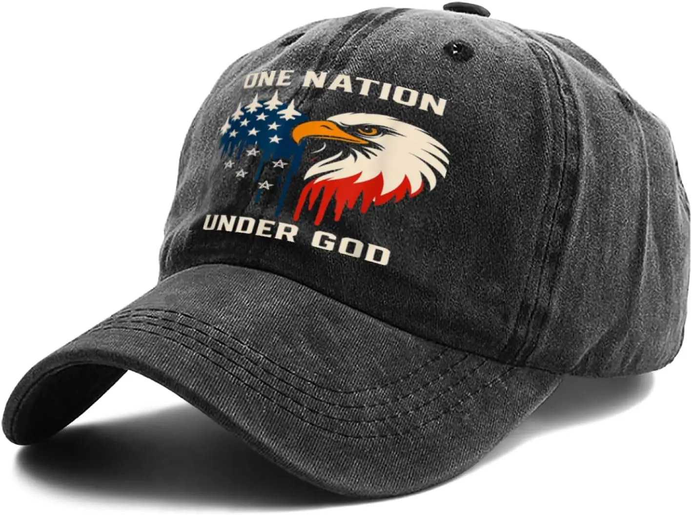 الوطنية أمة واحدة تحت الله 4 يوليو الولايات المتحدة الأمريكية مقاتلة طائرة للرجال النساء قبعة بيسبول هدايا مضحكة قبعة سائق الشاحنة