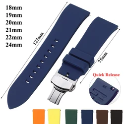 18/19/20/22/24mm Silicone Watch Strap for Samsung Watch 3/4/5 for Garmin for Huawei GT4/3/2 42/46mm Sport Quick Release Bracelet