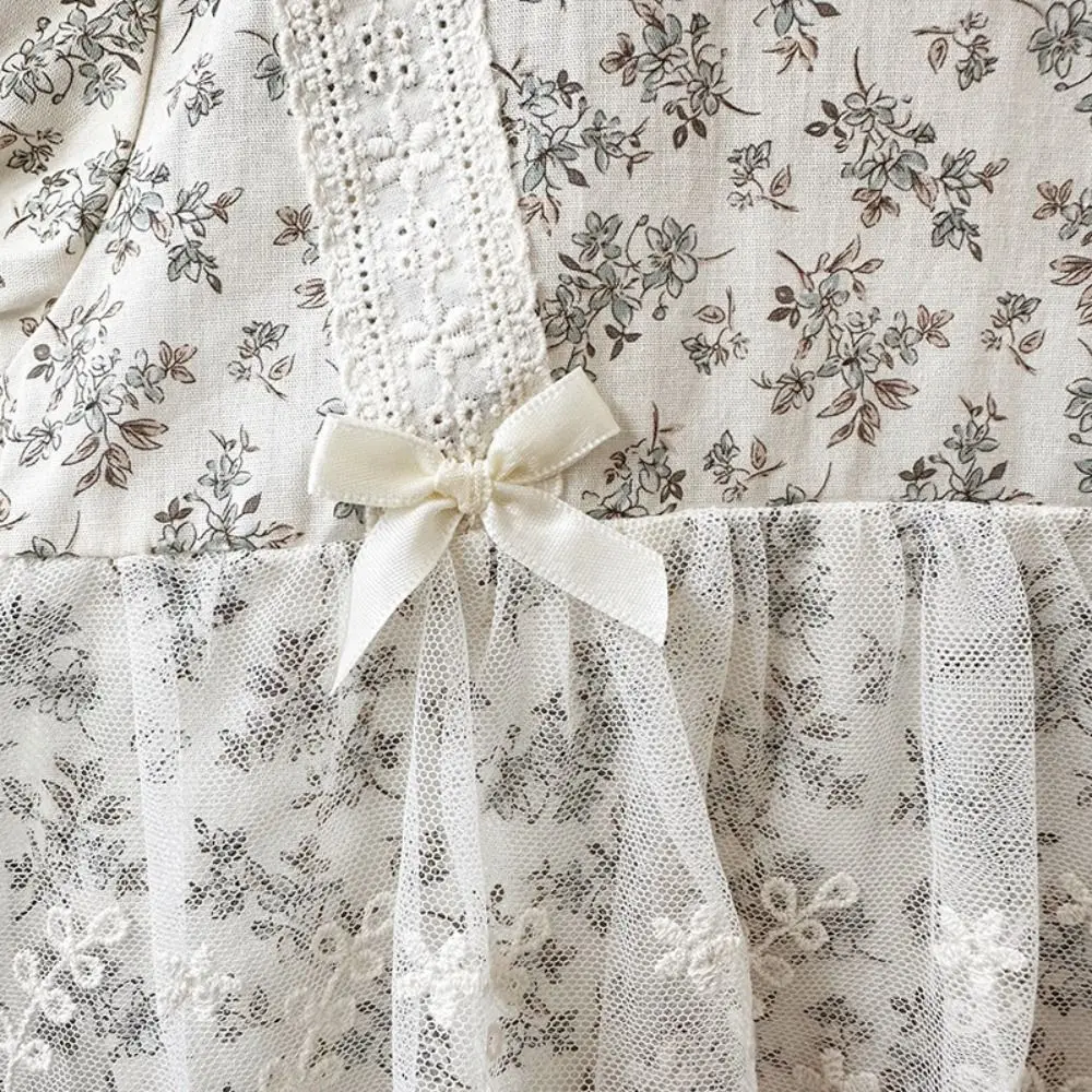 Soft Lace Mesh Baby Jumper Dress Bodysuit Fluffy Flower Baby Jumpsuit Sweet Cotton Toddle Climb Suit Gifts
