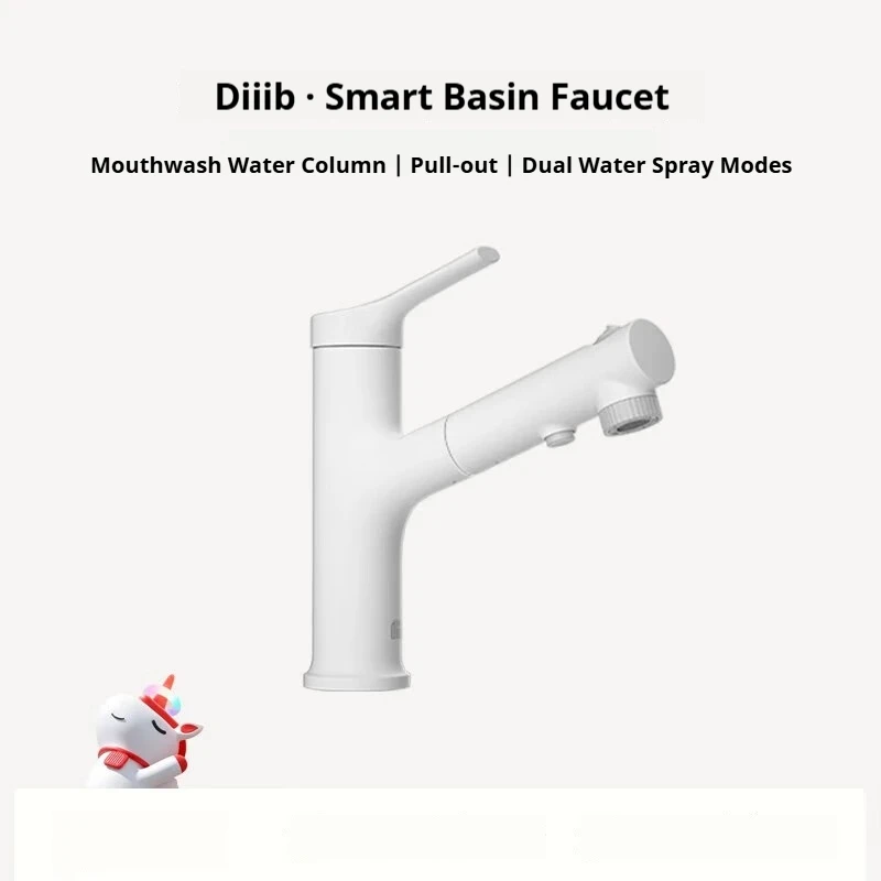DIIIB Bathroom Sink Faucet Rotation Upward Water Column Hot Cold Water Outlet Bathroom Pull Type Faucet Kitchen Counter Basin