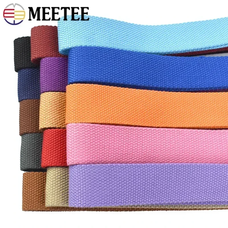 8Meters 20-50mm 2mm Thick Cotton Webbing Tapes Canvas Webbings Ribbon for Sewing Clothing Belt DIY Bags Strap Band Accessories