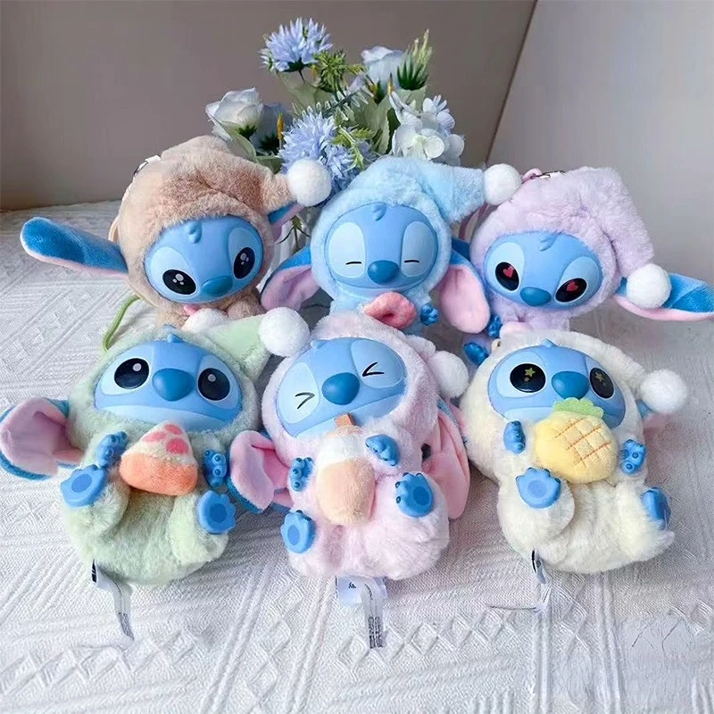 

MINISO Disney Stitch Eat Something Before Sleep Blind Box Toys Cute Cartoon Stitch Doll Pendant Bag Decorations Children's Gifts