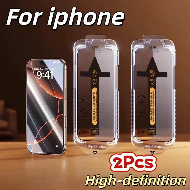 2er-Pack hochauflösende Displayschutzfolien aus gehärtetem Glas für die iPhone-Serie
