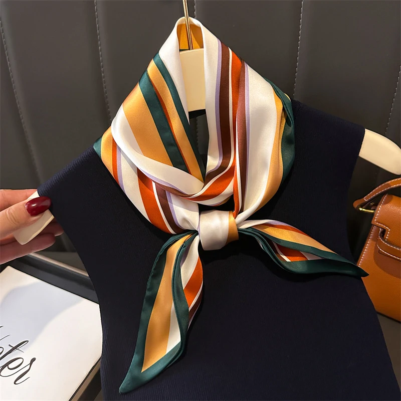 New Luxury Narrow Short Twill Silk Scarf For Woman Cloth Long Ribbon Binding Bag Silk Ribbon Hair Belt Hot Selling Small Scarf
