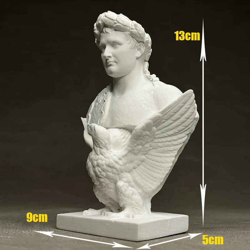 Napoleon Plaster Bust for Bookshelf Wine Cabinet, French Emperor Gypsum Sculpture Desk Ornament, Historical Figurine Home Decor