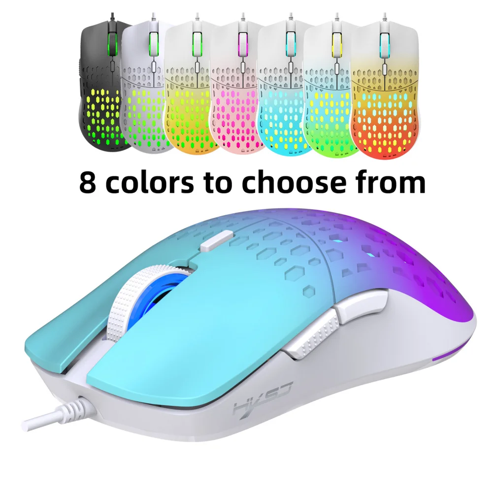 

Wired Gaming Mouse With 6 Buttons 3600DPI 7 Color Backlight Lightweight Gaming Mice For Laptop PC Gamer Desktop