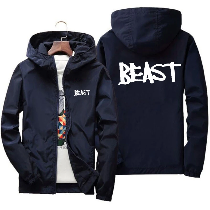 

HBEAST-Waterproof Hooded Men's Jacket, Beach Windbreaker, Packable Fur Jacket, Casual Jackets, Sunscreen, New, Summer, 2024