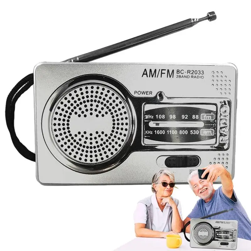 Portable Radios AM FM Portable Pocket Radio AM FM Transistor Radios With Loud Speaker Earphone Jack Ideal Gifts For Parents