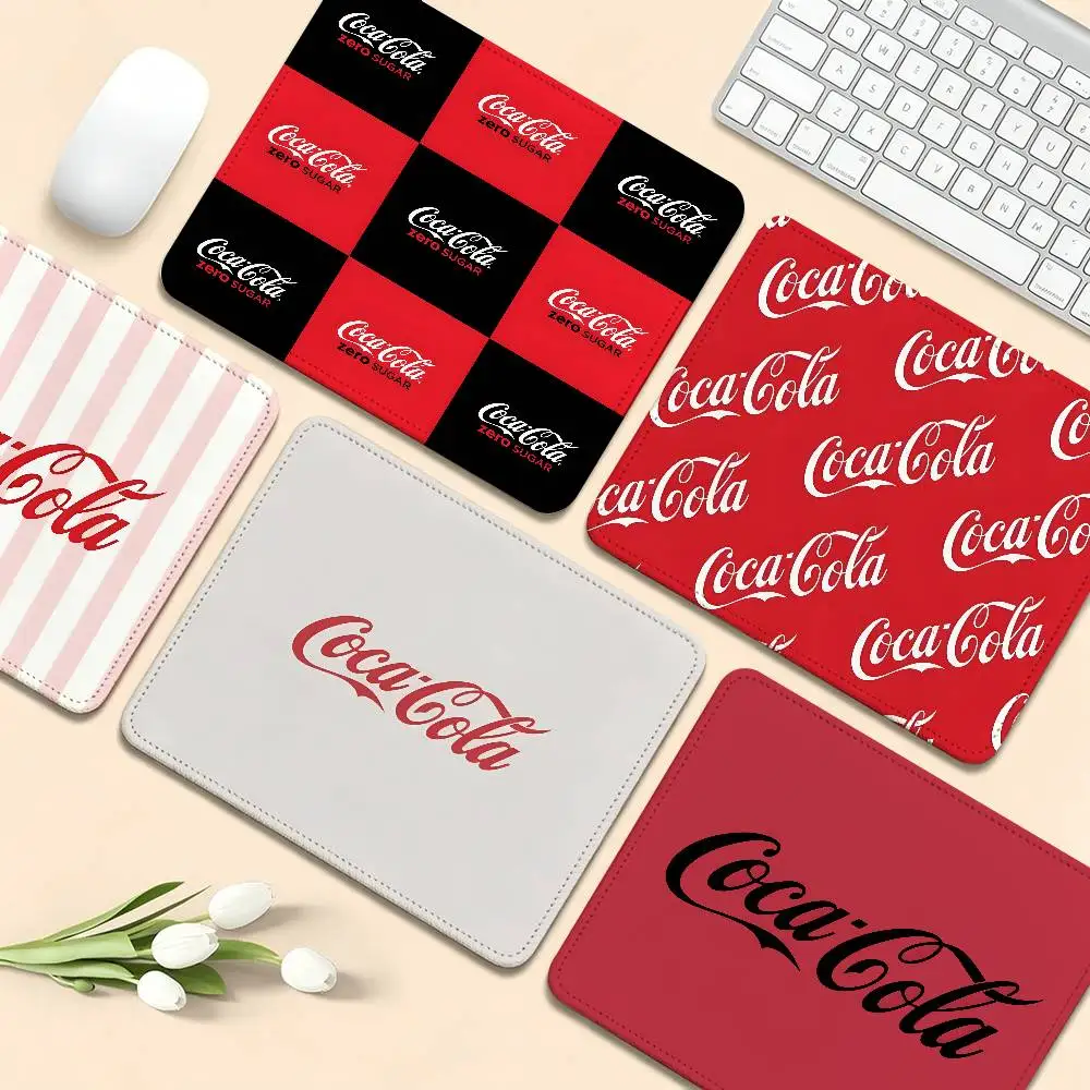 Fashion Print C-Coca C-Cola Rubber Small Desktop Desk Mat Kawaii Gaming Accessories Students Writing Pad for PC Mouse Carpet
