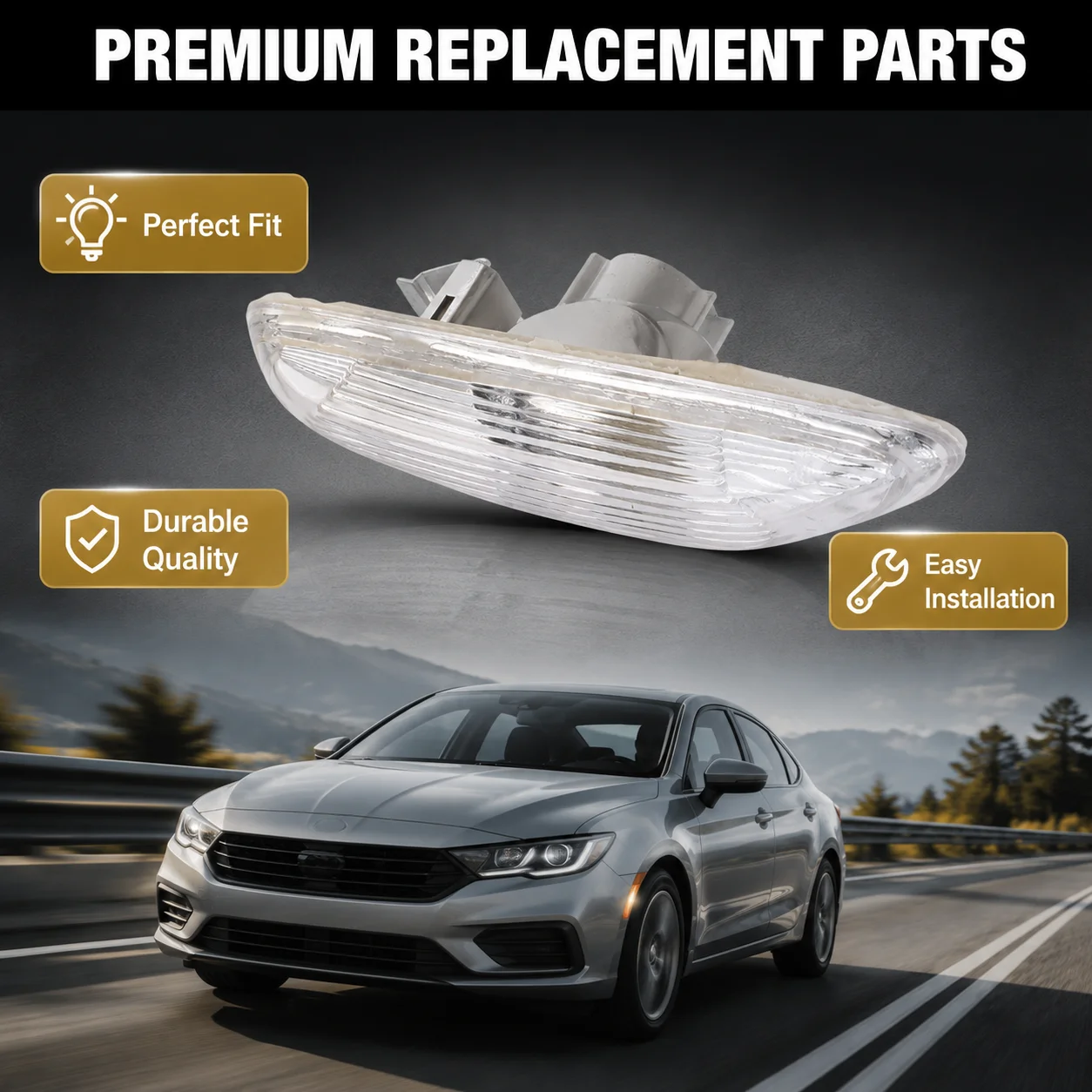 Pour BMW E81 E82 E87 E88 Série 1 E90 E91 E92 E93 Série 3 X1 Feu de position latéral gauche Ambre 63137253325 Remplacement