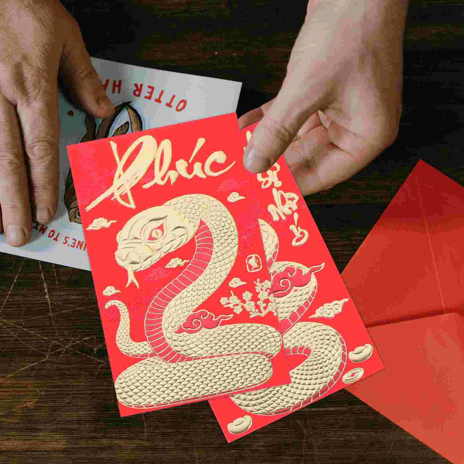 30 Pcs Year of The Snake Spring Festival Red Envelope Envelopes New Vietnamese Pocket Money Bags Year's Pockets Paper Pouch