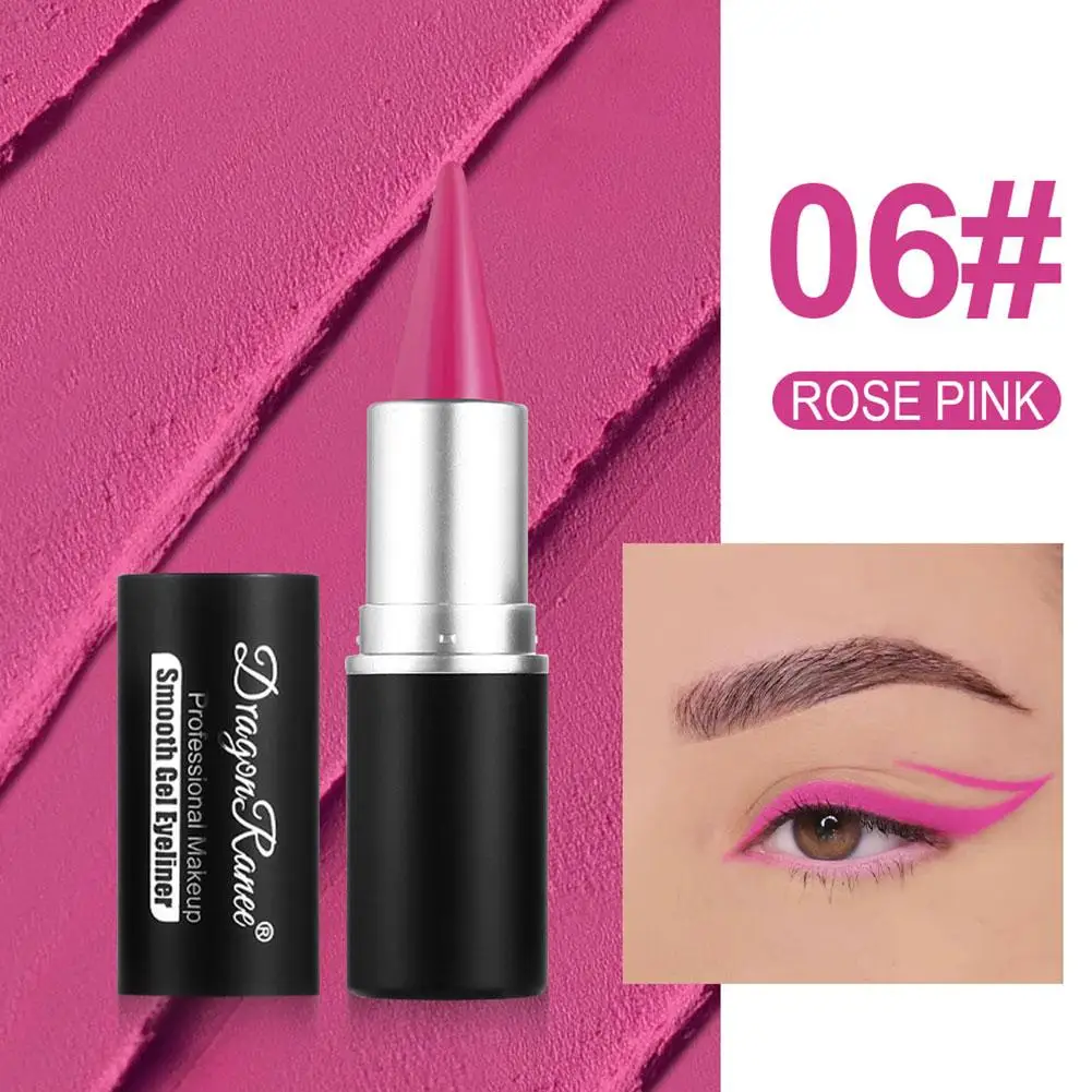 Eyeliner w kremie, czarny eyeliner w sztyfcie żelowym, szybkoschnący wodoodporny eyeliner, podwójne zastosowanie do ciemnej konturówki do ust Solid Eyeliner C7j7