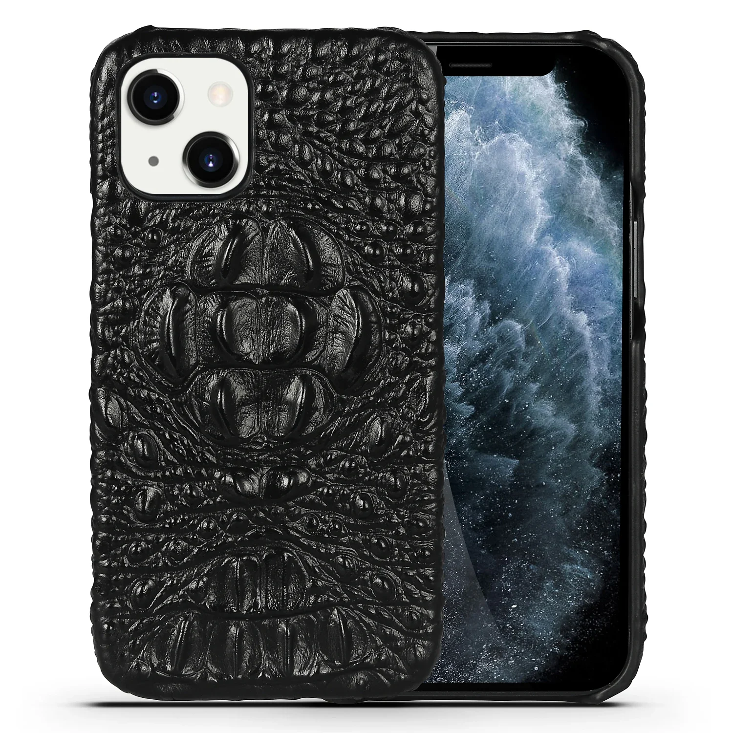 

Роскошный чехол из натуральной кожи с головой крокодила для iPhone 15, 16, 14, 13, 12, 11 Pro Max 14 Plus, противоударный чехол