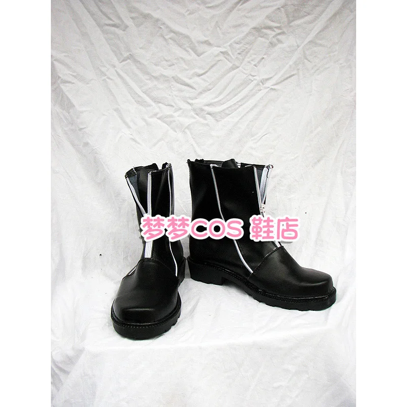 Anime Final Fantasy VII: Rebirth Cloud Strife Cosplay Shoes Black Short PU Leather Flat Sole Boots For Halloween Carnival